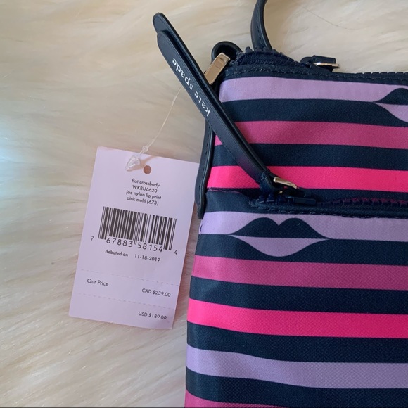 kate spade Bags Kate Spade Jae Flat Crossbody Bag Lip Print Nwt